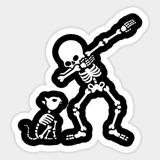 Dab dabbing skeleton Pet Cat Bones Sticker